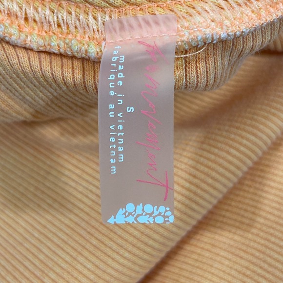 Free People FP Movement Simply Layer Shirt Small Orange Ribbed L/S Oversized - Picture 5 of 8